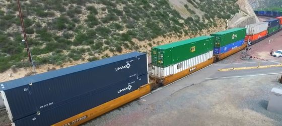 DDU 国際貨物輸送 中国からトルコ メキシコ 輸送コンテナ 列車に乗せ